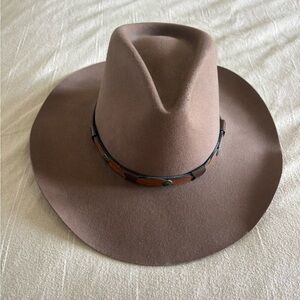 Classic Brown Western Felt Hat with Decorative Band